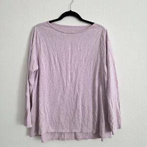 Pure Jill J. Jill Sleep Sueded Long Sleeve Top Tee in Light Pink / Purple 1X
